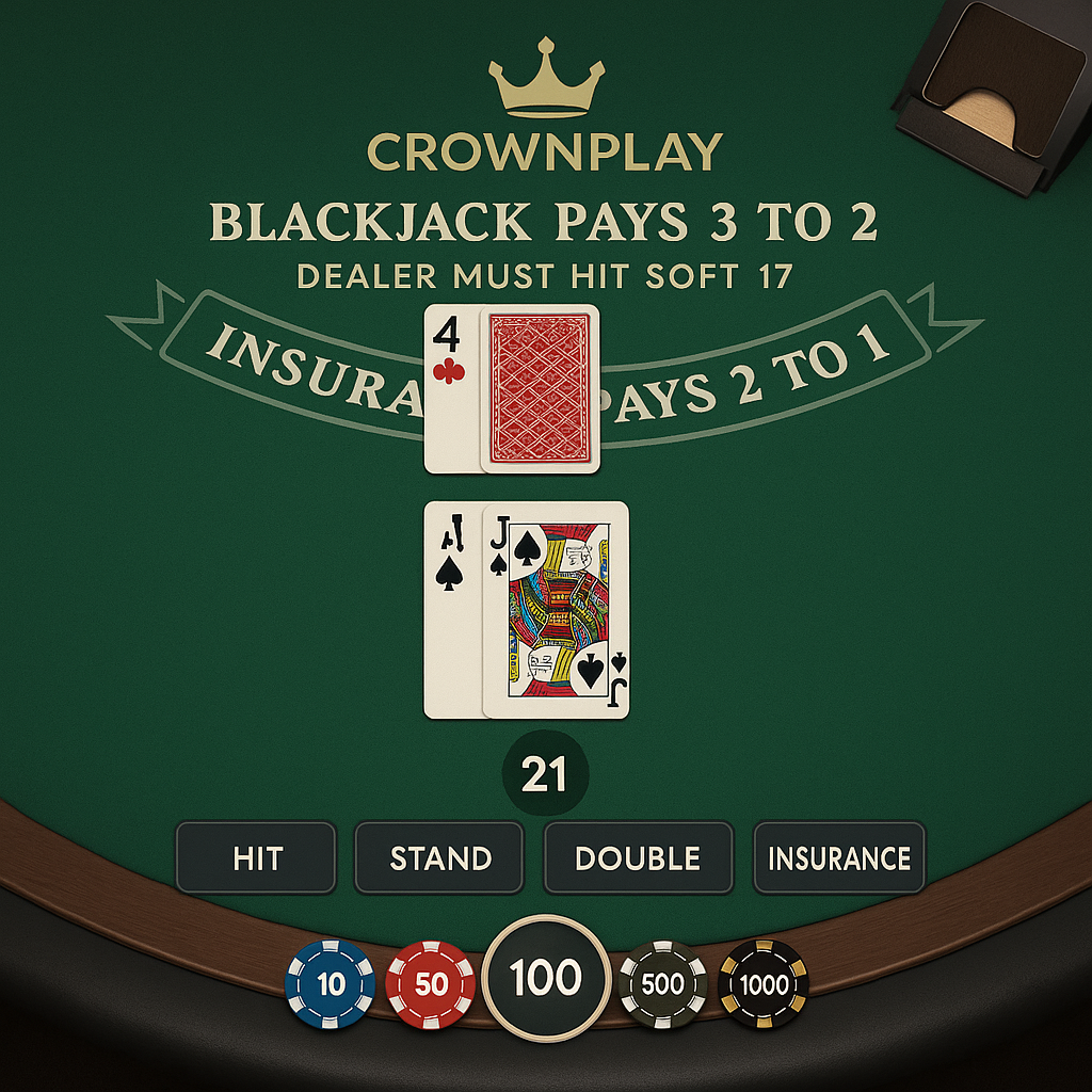 CrownPlay - Blackjack Table Game - Jeux Casino